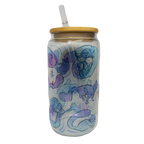 BICCHIERE VETRO LUCIDO "GATTI BLU"