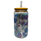 BICCHIERE VETRO LUCIDO "GATTI BLU"