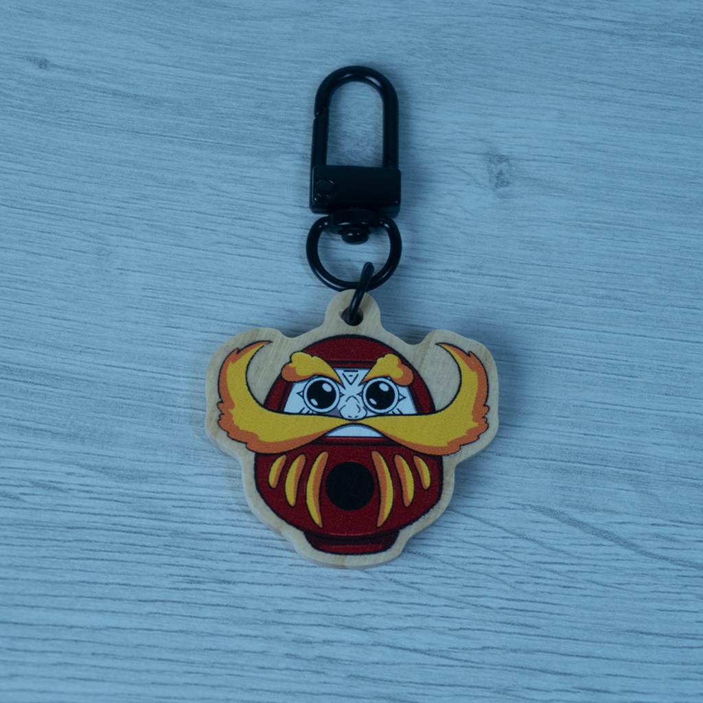 Keychain: Daruma Wood