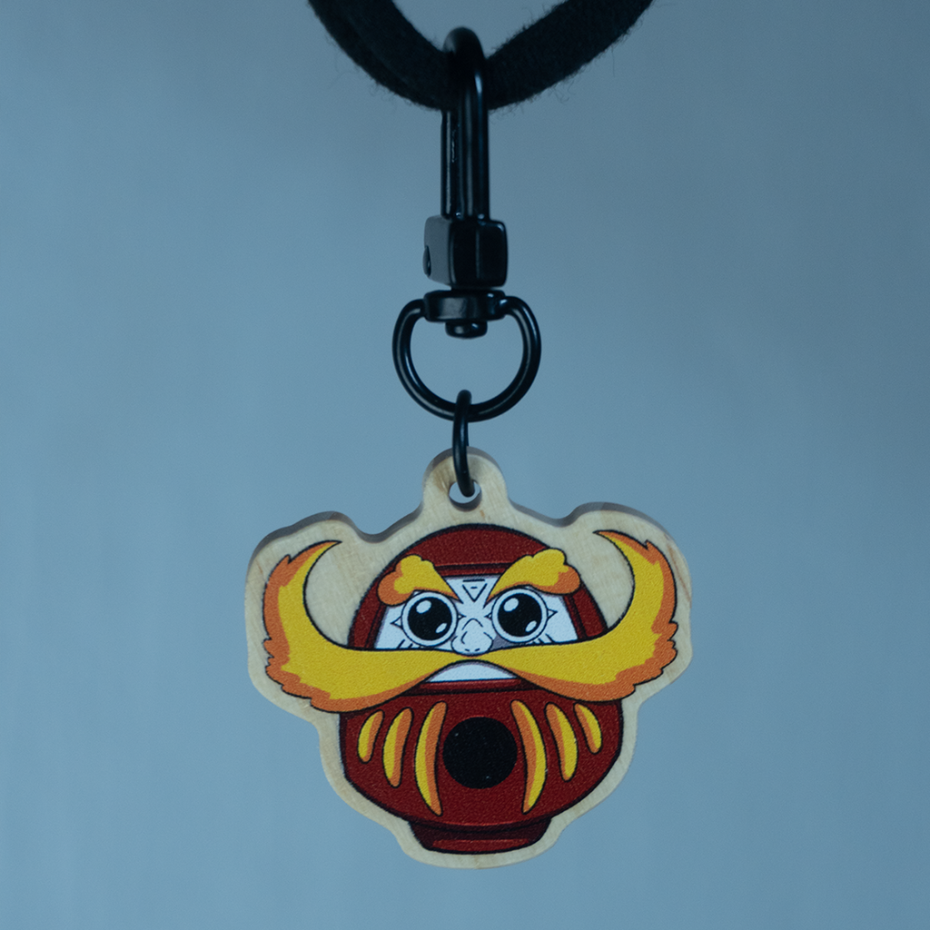 Keychain: Daruma Wood