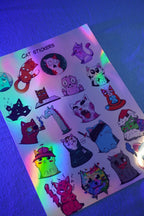 20 STICKERS CAT HOLOGRAFICI