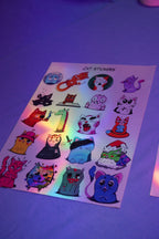 20 STICKERS CAT HOLOGRAFICI