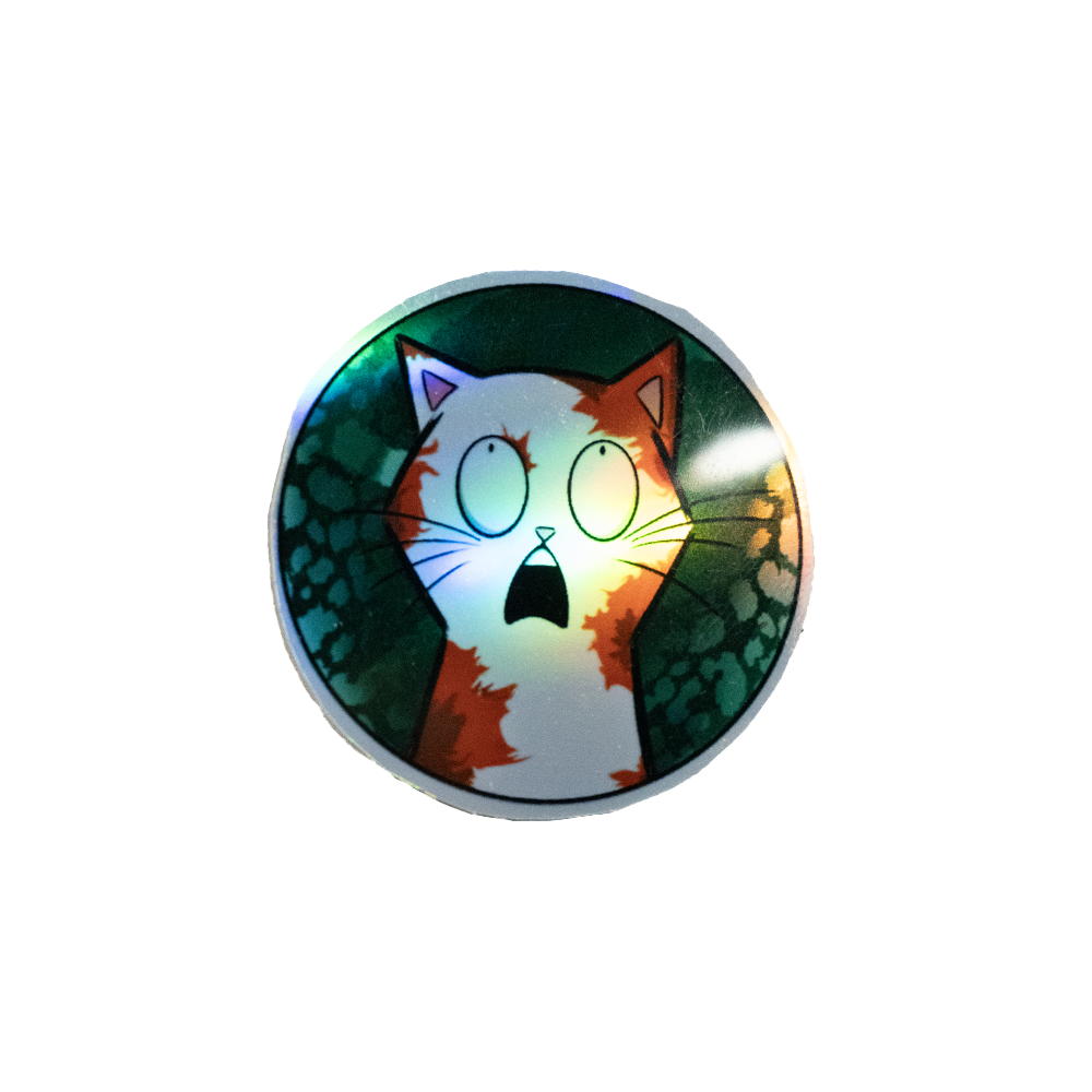 STICKER GATTO SPAVENTATO