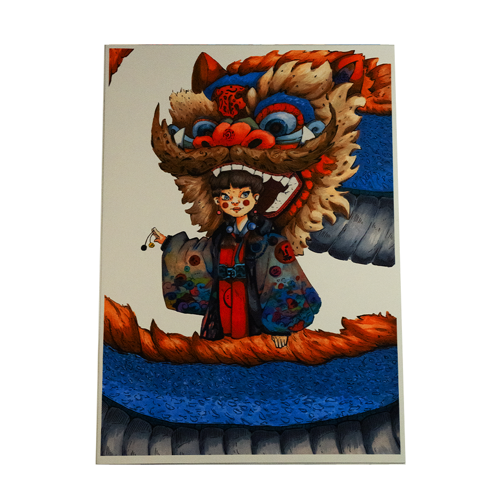 LA RAGAZZA DRAGO SU TELA