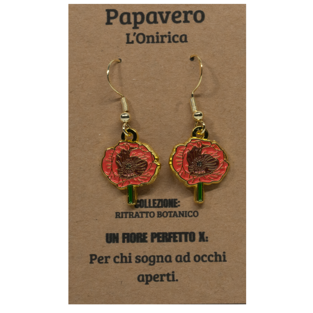 ORECCHINI FLOREALI: PAPAVERO