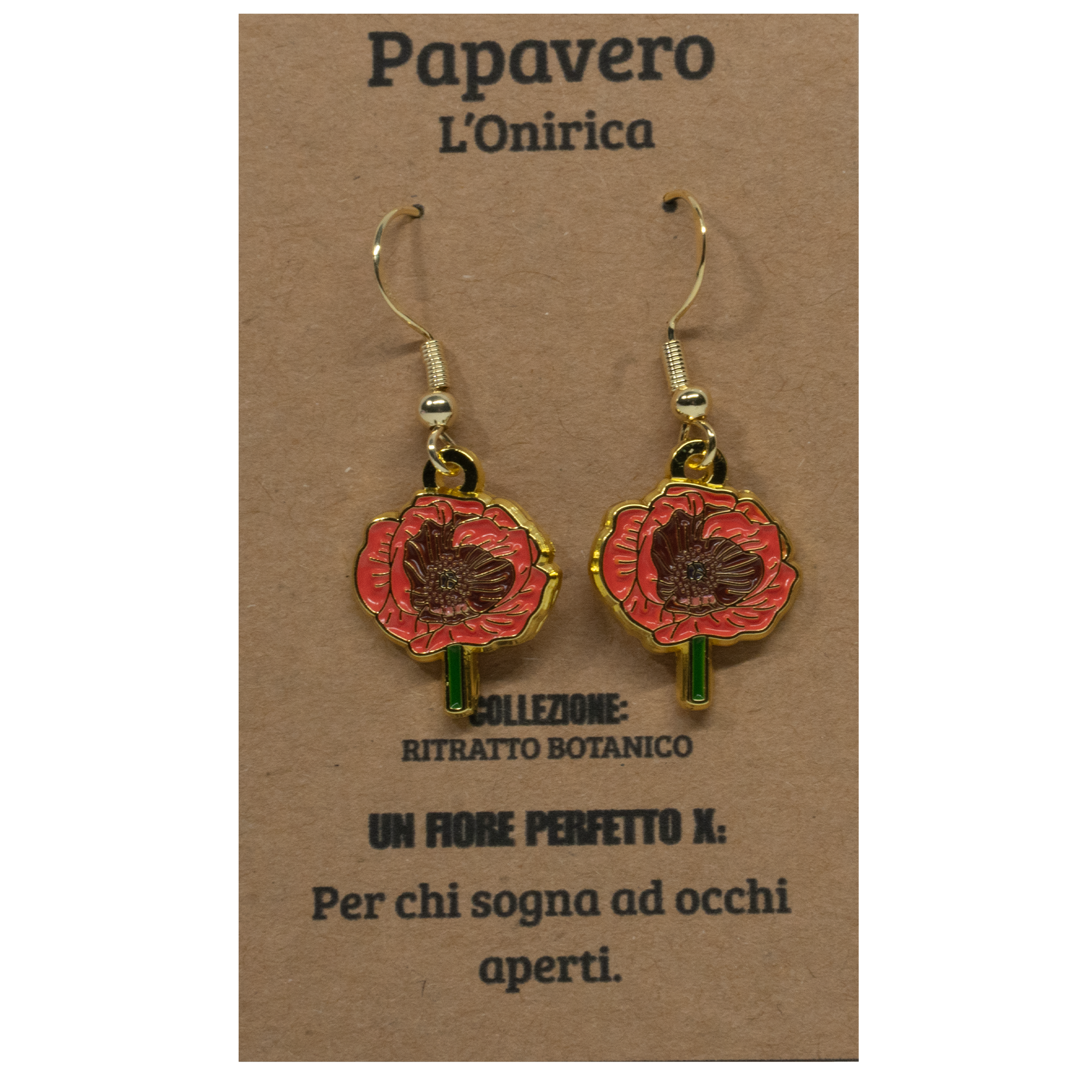 ORECCHINI FLOREALI: PAPAVERO