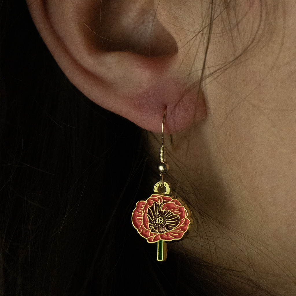 ORECCHINI FLOREALI: PAPAVERO