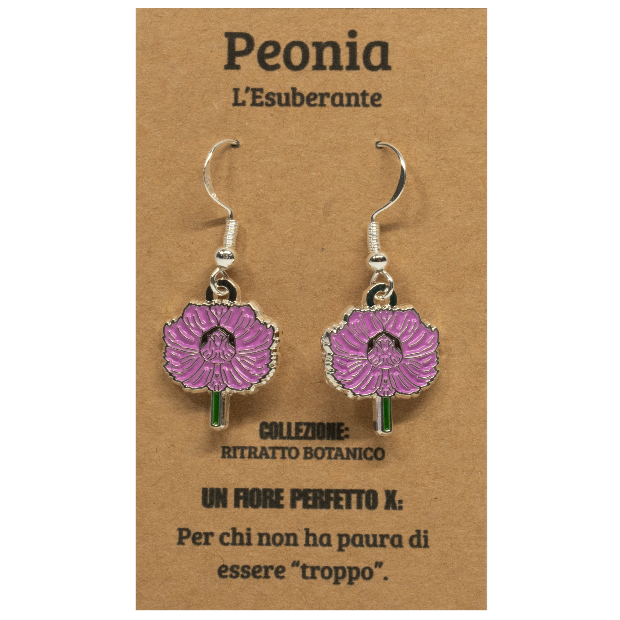 ORECCHINI FLOREALI: PEONIA