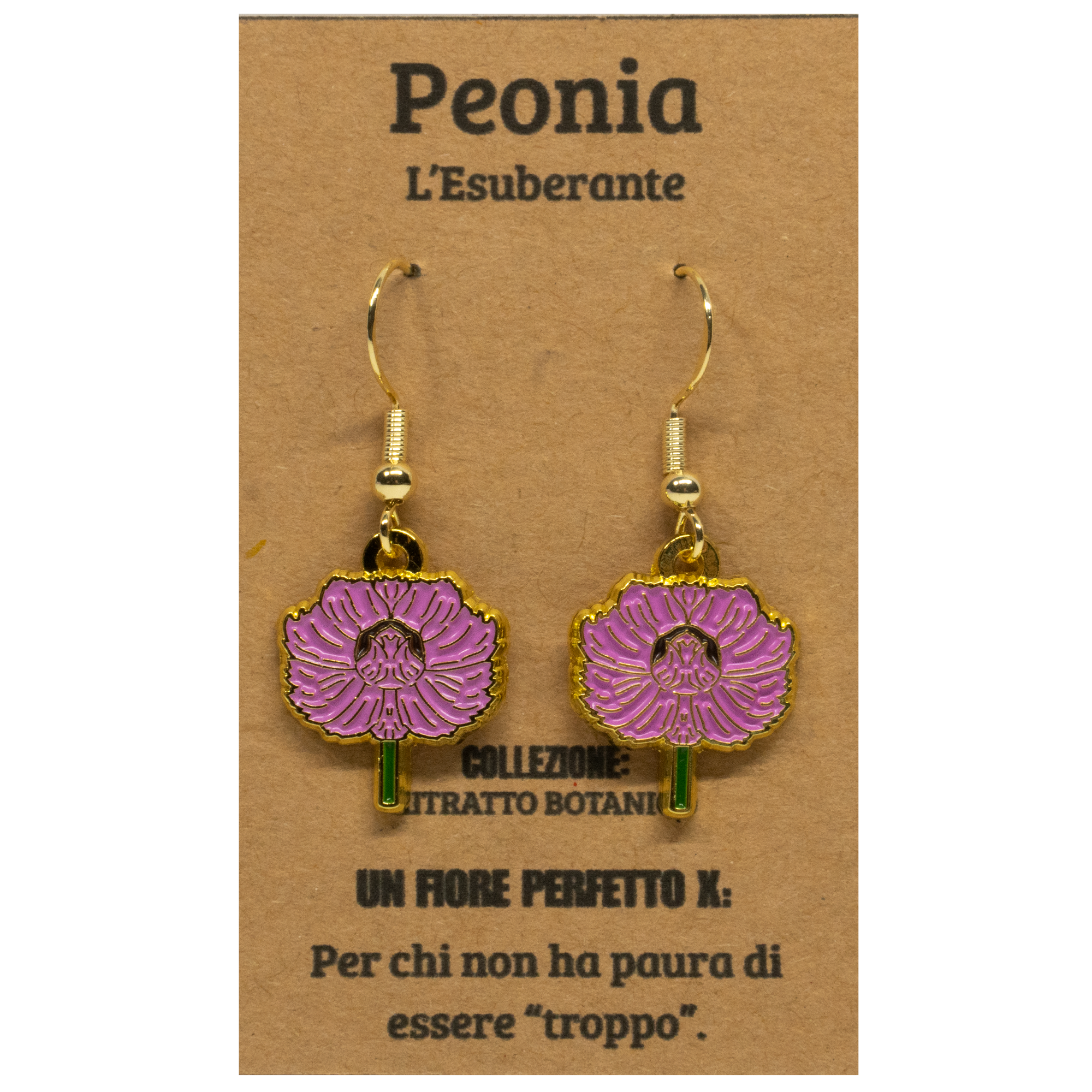 ORECCHINI FLOREALI: PEONIA
