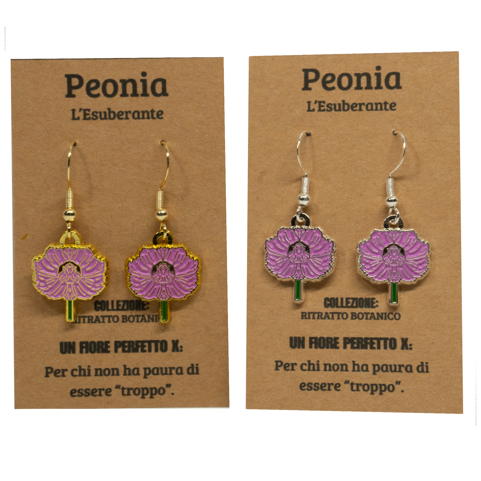 ORECCHINI FLOREALI: PEONIA