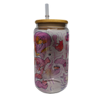 BICCHIERE VETRO LUCIDO "GATTI ROSA"