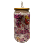 BICCHIERE VETRO LUCIDO "GATTI ROSA"