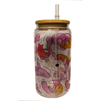 BICCHIERE VETRO LUCIDO "GATTI ROSA"