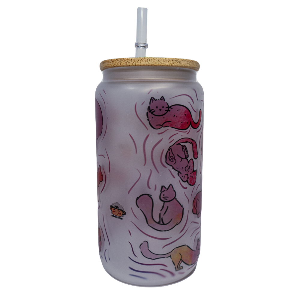 BICCHIERE OPACO "GATTI ROSA"