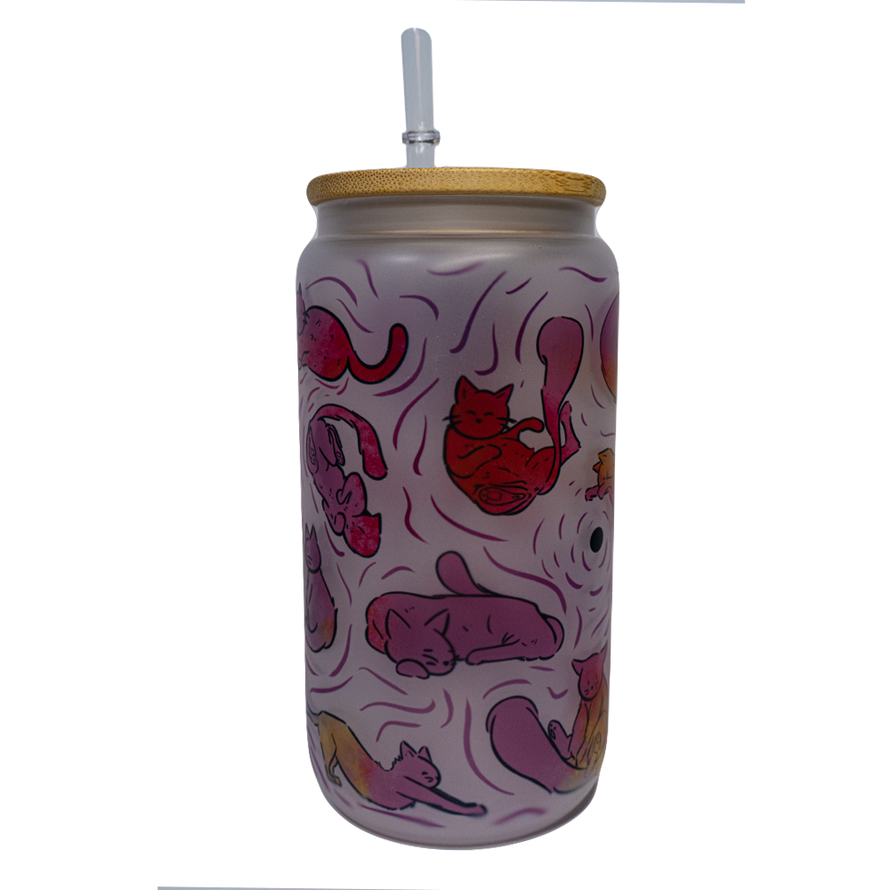 BICCHIERE OPACO "GATTI ROSA"