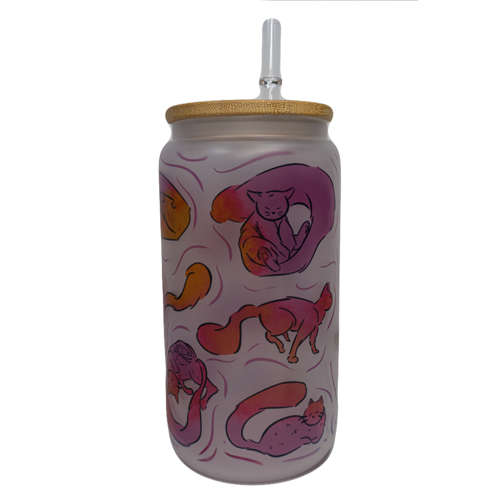 BICCHIERE OPACO "GATTI ROSA"