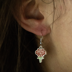 ORECCHINI FLOREALI: ROSA