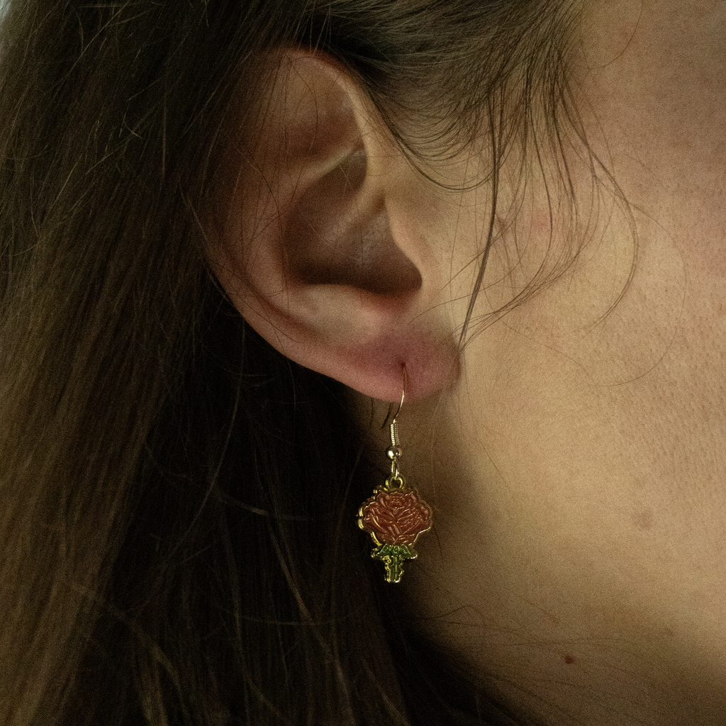 ORECCHINI FLOREALI: ROSA