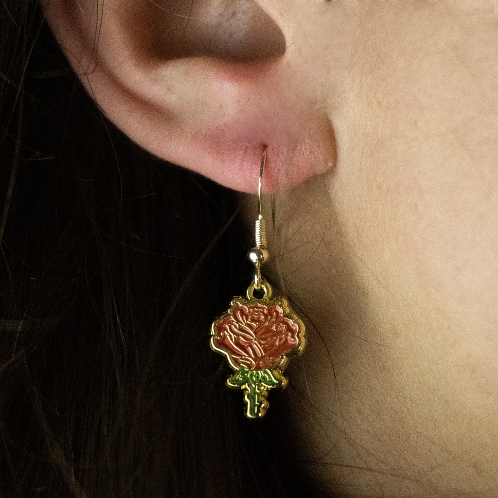 ORECCHINI FLOREALI: ROSA
