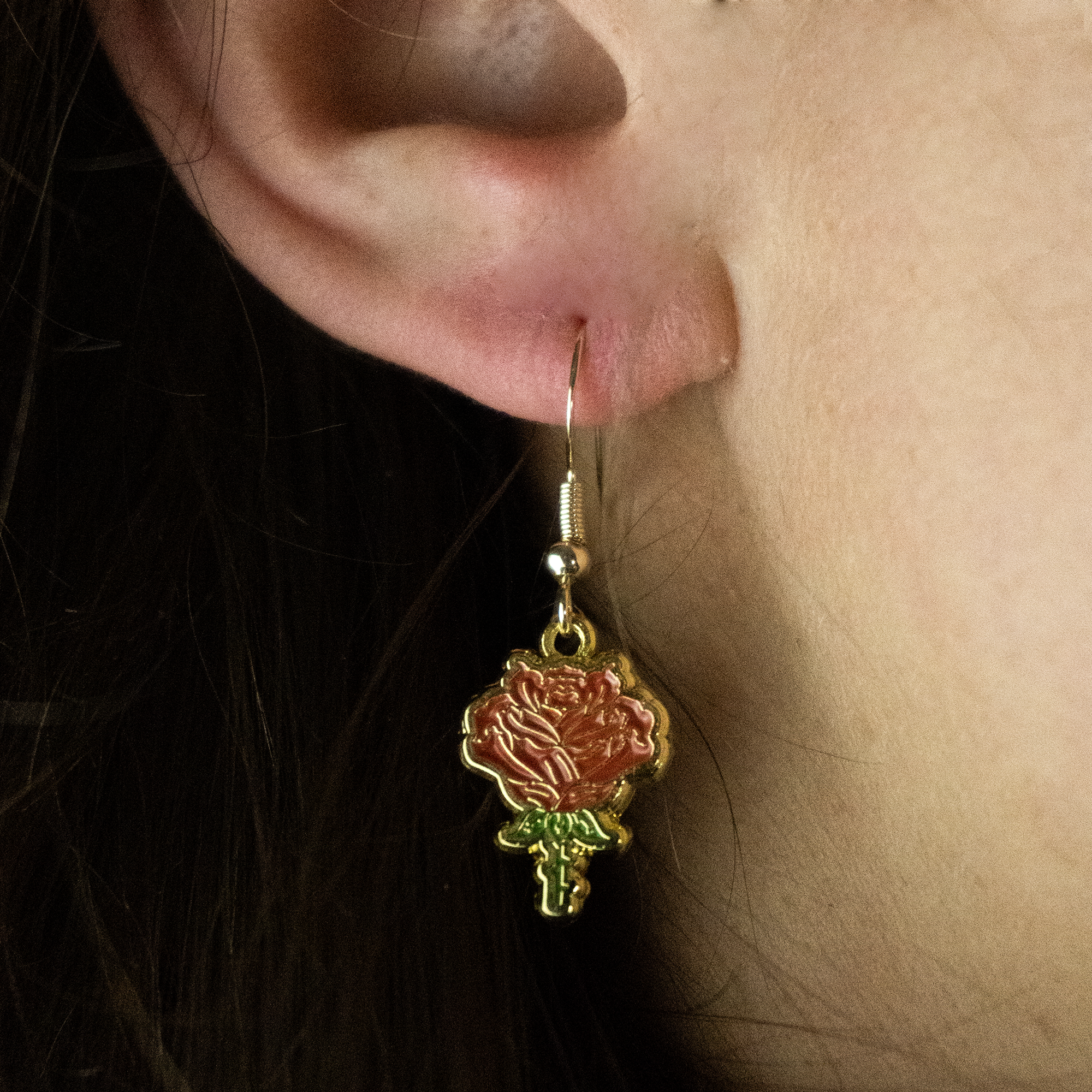 ORECCHINI FLOREALI: ROSA